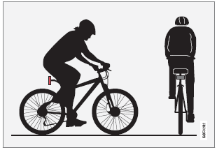Optimale Radfahrer-Erkennungsmuster für City Safety -mit deutlicher Körper- und Fahrradkontu