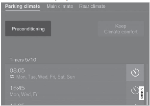 Taste für die Vorkonditionierung unter Klima im Stand in der Ansicht Klima