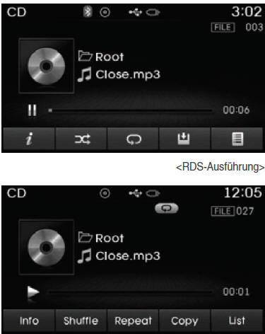 Verwendung des Modus MP3-CD