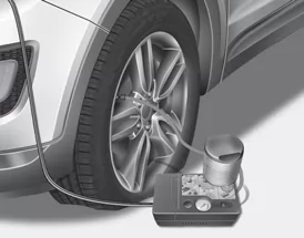 Verwendung des Tire Mobility Kit