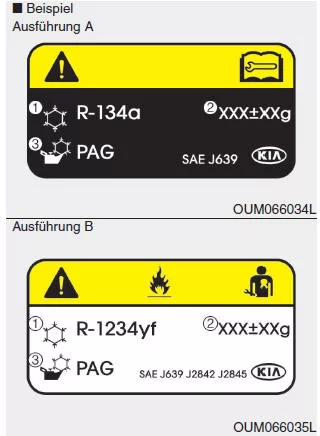 A/C-Kältemittelaufkleber