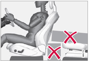Keine Gegenstände auf dem Boden hinter oder unter den Vordersitzen oder auf dem Rücksitz ablegen, da diese die WHIPS-Funktion behindern könnten