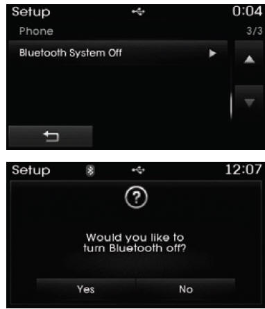 Bluetooth-System ausschalten