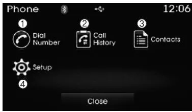 Ansicht Telefonmenü