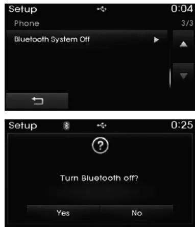 Bluetooth-System ausschalten