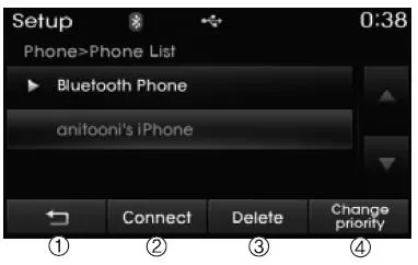 Liste der gekoppelten Telefone anzeigen