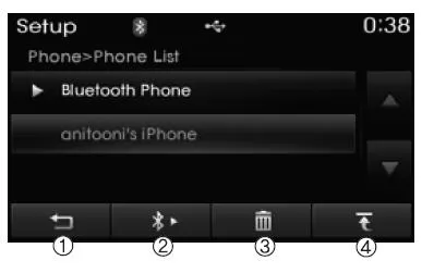 Liste der gekoppelten Telefone anzeigen