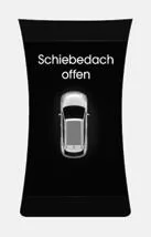 Warnhinweis Schiebedach offen