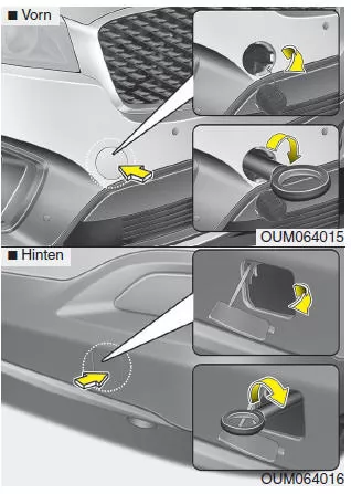 Abnehmbare Abschleppöse