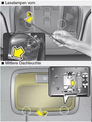 Glühlampe der Türleuchte ersetzen