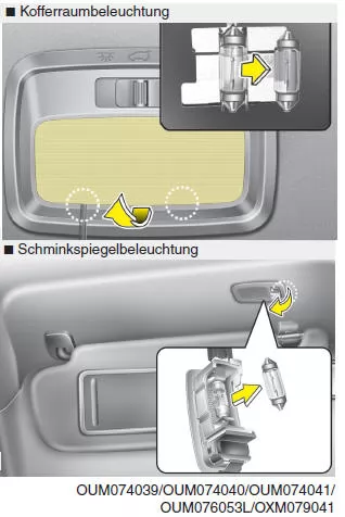 Glühlampe der Türleuchte ersetzen