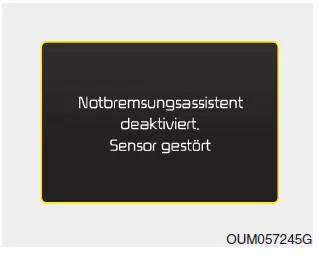 Warnmeldung und Warnleuchte