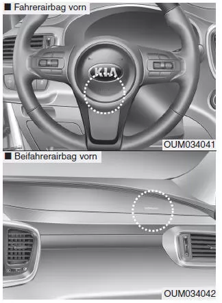 Fahrer- und Beifahrerairbag vorn