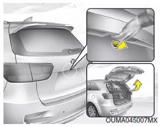 Öffnen der Heckklappe