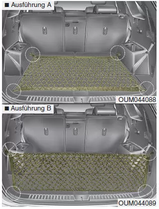 Gepäcknetz und Halter