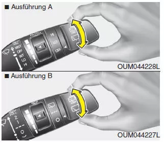 Heckscheibenwischer- und Wascherschalter