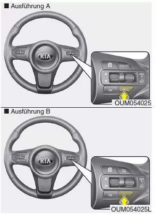Zum Unterbrechen der Tempomat-Steuerung