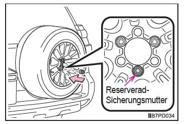 Wenn Sie eine Reifenpanne haben (Fahrzeuge mit Reserverad)