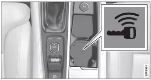 Lage des Schlüssellesegeräts in der Tunnelkonsole