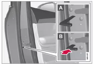 Manuelle Türverriegelung. Nicht mit der Kindersicherung zu verwechseln