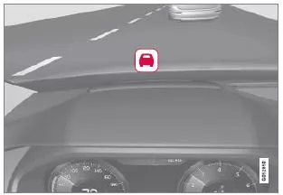 Symbol der Aufprallwarnung auf der Windschutzscheibe5