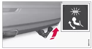 Anhängerzugvorrichtung ausklappen