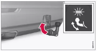 Anhängerkupplung einklappen