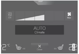 Taste für die automatische Klimaregelung in der Ansicht Klima