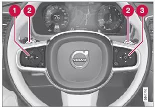 Tastenfelder und Schaltwippen* am Lenkrad