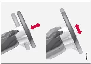 Das Lenkrad lässt sich in der Höhe und in der Tiefe verstellen.
