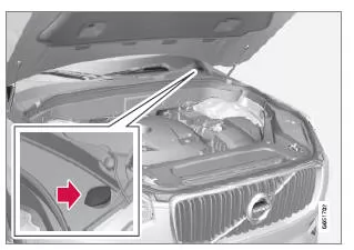 Einfüllöffnung für Scheibenwaschflüssigkeit