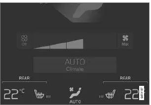 Tasten für die Sitzheizung im Menü Klima im Fond der Ansicht Klima