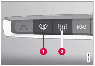 Physische Tasten an der Mittelkonsole.
