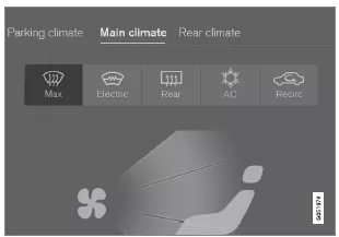 Taste für maximale Entfrostung in der Ansicht Klima.