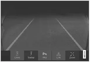 Beispiel dafür, wie dem Fahrer die Hilfslinien angezeigt werden können