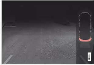 Auf dem Bildschirm können eingefärbte Sensorfeldern am Fahrzeugsymbol rechts angezeigt werden