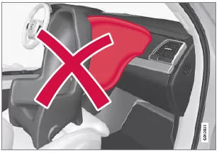 Das nach hinten gewendete Kinderrückhaltesystem und der Airbag dürfen nicht zusammen angewendet werden