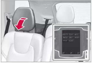 Elektrische Kopfstützen der Außensitze im Fond umklappen