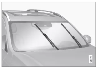 Wischerblätter in Wartungsstellung