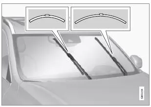 Die Wischerblätter sind unterschiedlich lang