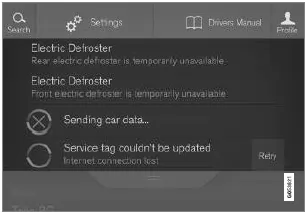 Gespeicherte Meldungen und verfügbare Optionen im Topmenü