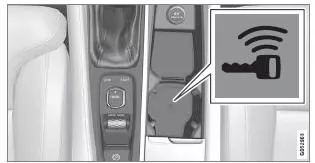 Lage des Schlüssellesegeräts in der Tunnelkonsole