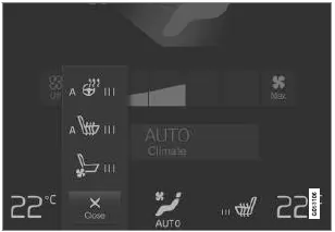 Lenkrad- und Sitztasten in der Klimaleiste