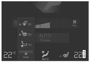Lenkrad- und Sitztasten in der Klimaleiste