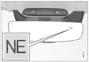 Rückspiegel mit Kompass.