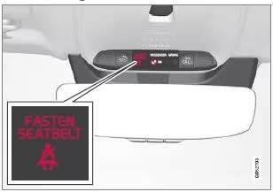 Leuchtanzeige in der Dachkonsole