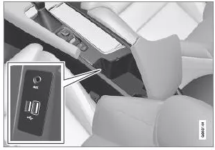 USB-Port an der Tunnelkonsole