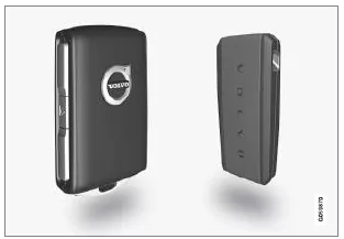 Transponderschlüssel, links und tastenloser Schlüssel (Key Tag), rechts