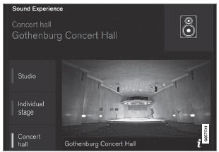 Audio Modus zur Nachstellung der Akustik im Konzerthaus Göteborg